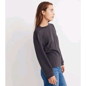 Madewell Supima Cotton Size XXL Essential Long-Sleeve Tee Coal Gray NC614 Basic